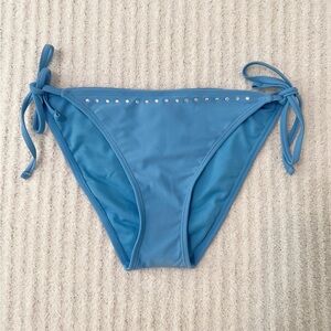 No Boundaries Light Blue Bikini Bottom with Stud Accents